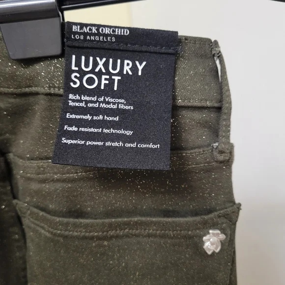 Black Orchid Green Skinny Jeans High Waist Stretch